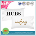 Wholesale Cotton Material Custom Printed Couples Mr and Mrs Pillow Covers